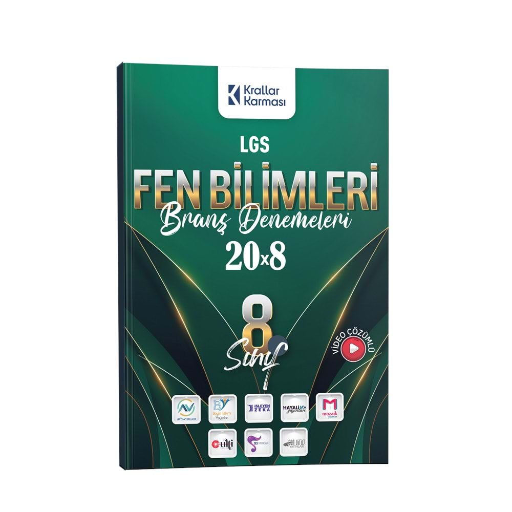 KRALLAR KARMASI LGS 8.SINIF FEN BİLİMLERİ 20*8 BRANŞ DENEMELERİ-2024