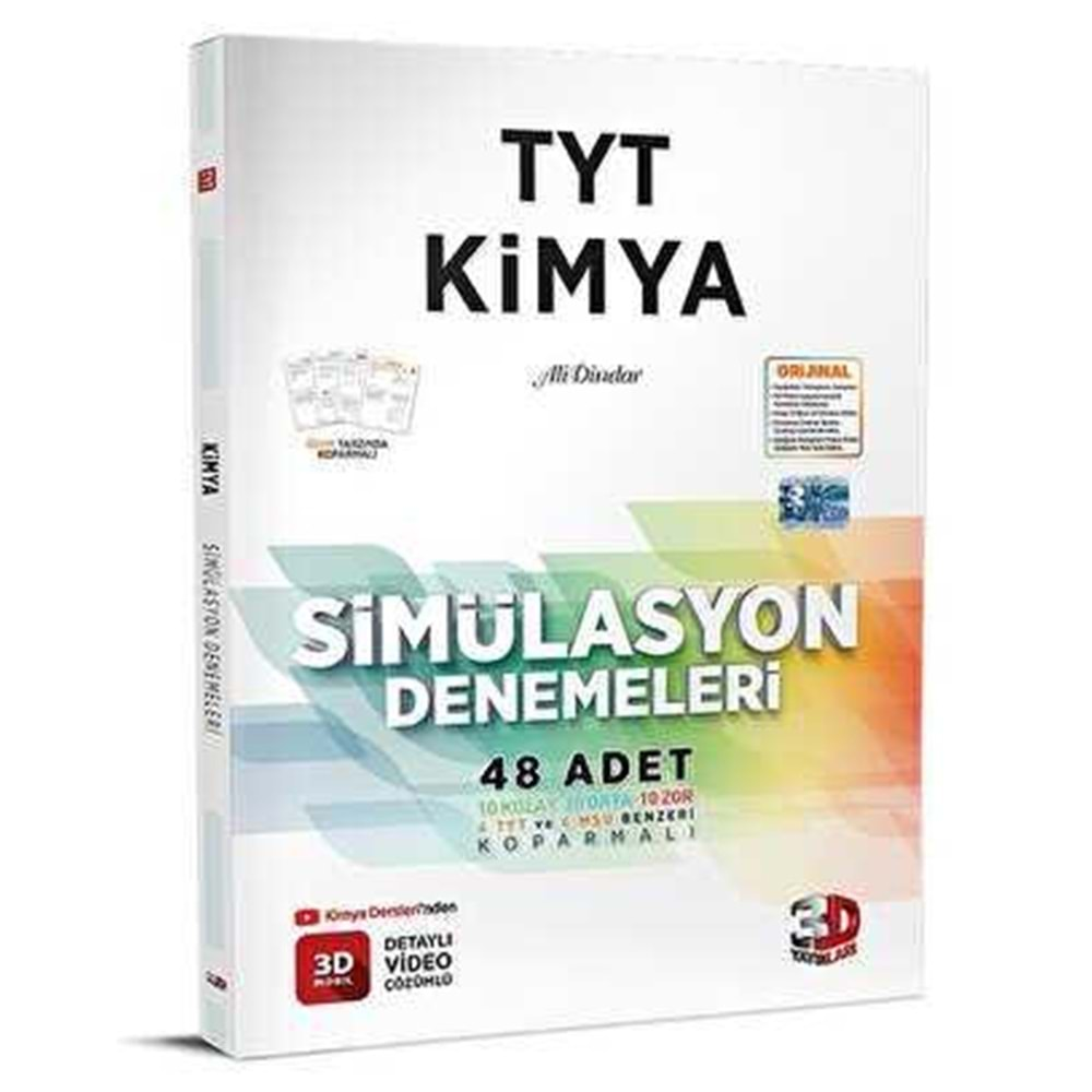 ÇÖZÜM 3D TYT KİMYA SİMÜLASYON DENEMELERİ-2024