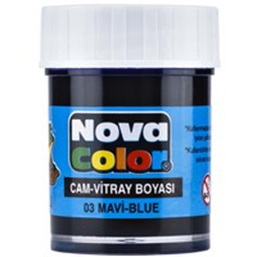 NOVA COLOR CAM BOYASI SU BAZLI ŞİŞE MAVİ 25 CC-NC-151