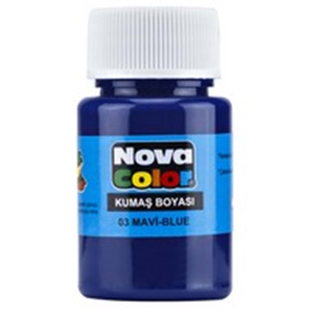 NOVA COLOR KUMAŞ BOYASI ŞİŞE 30 CC MAVİ-NC-161