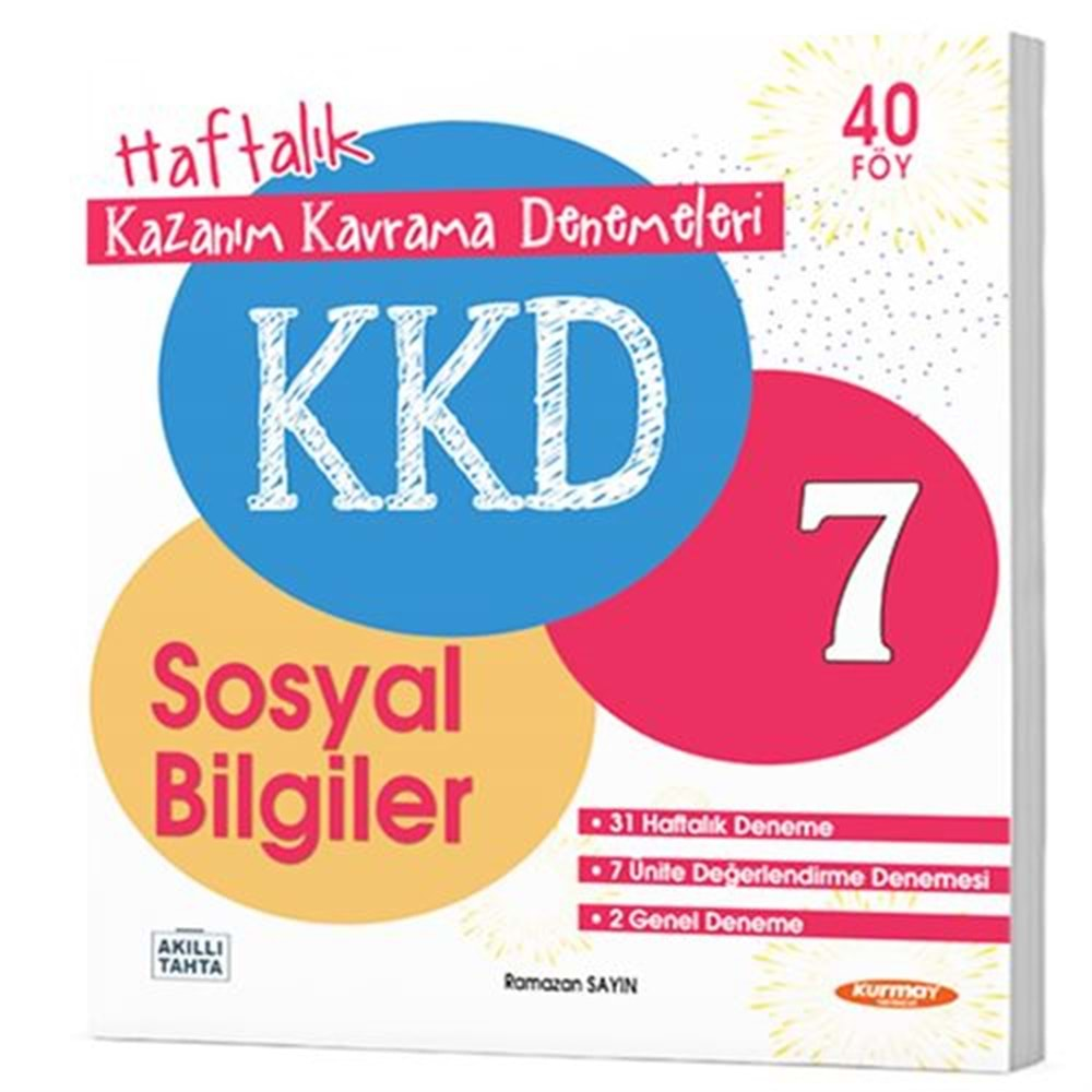 KURMAY 7.SINIF SOSYAL BİLGİLER HAFTALIK KAZANIM KAVRAMA DENEMELERİ 40 FÖY