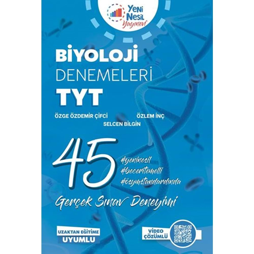 YENİ NESİL TYT BİYOLOJİ 45 DENEME SINAVI