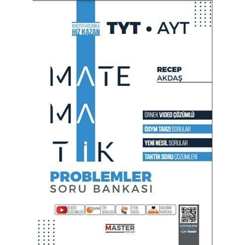 MASTER HOCAM TYT-AYT YENİ NESİL MATEMATİK PROBLEMLER SORU BANKASI