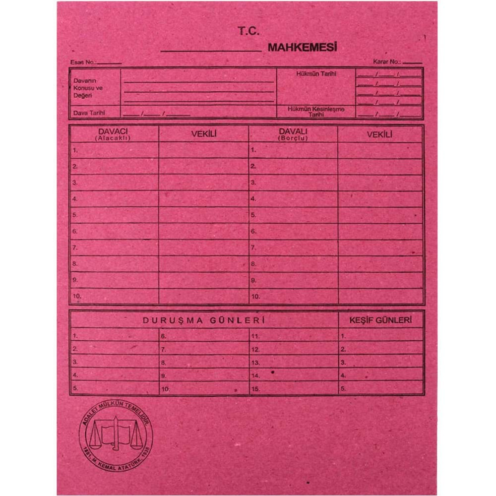 ALEMDAR MAHKEME DOSYASI PEMBE