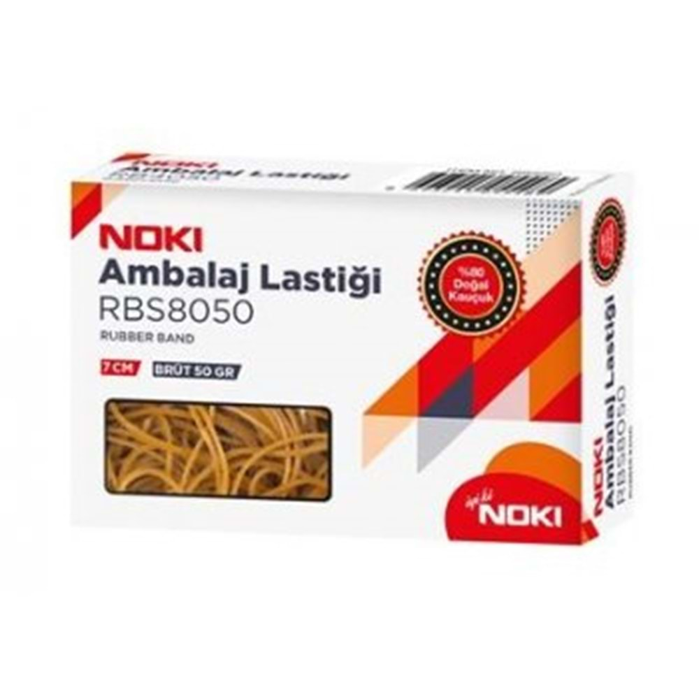 NOKİ AMBALAJ LASTİĞİ YÜZDE YÜZ DOĞAL KAUÇUK 8 CM 50 GR KUTU-RB8050