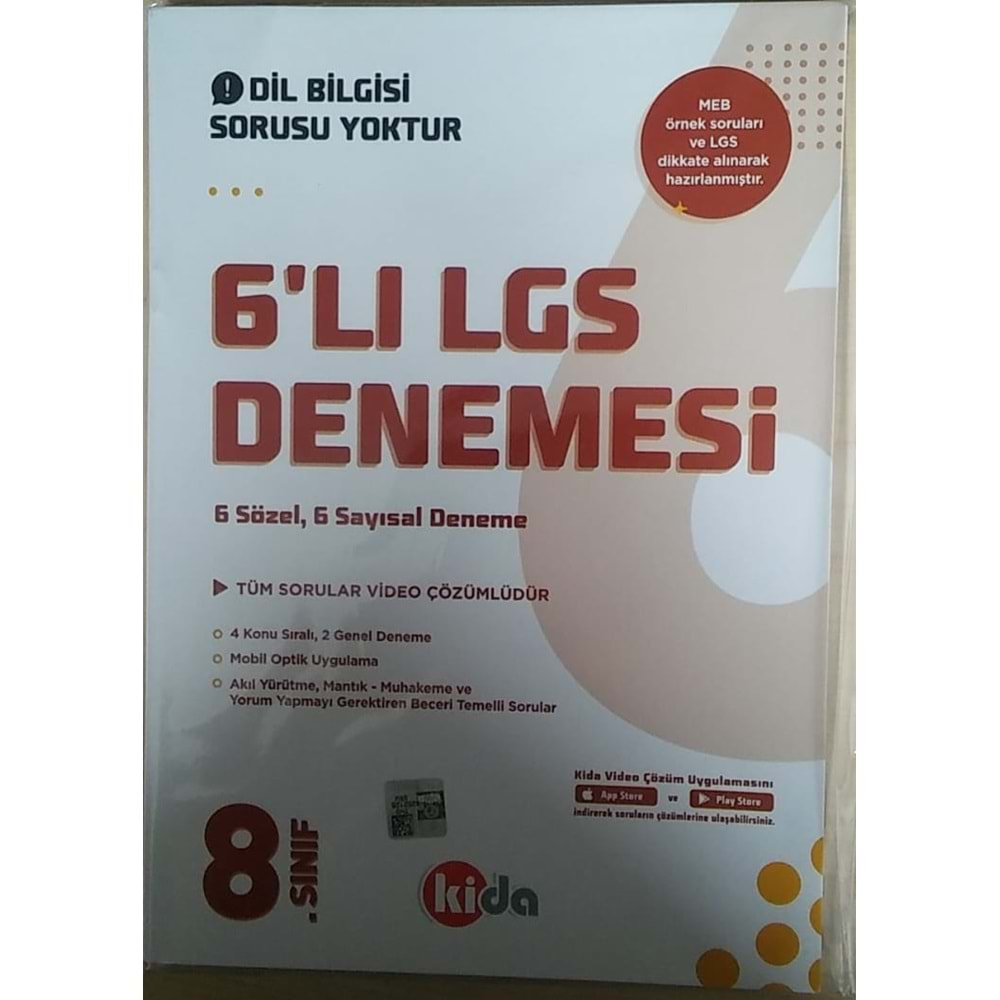 KİDA 8. SINIF LGS 6 LI DENEME