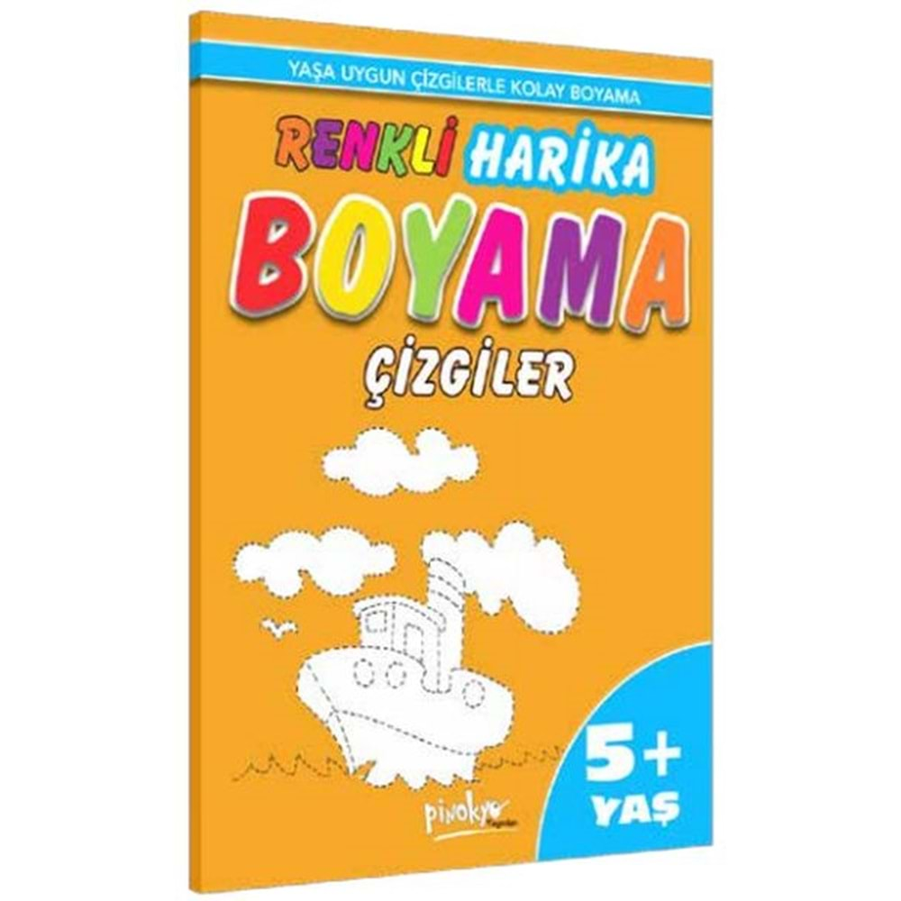 RENKLİ HARİKA BOYAMA ÇİZGİLER 5+YAŞ-MURAT SEVİNÇ-PİNOKYO YAYINLARI