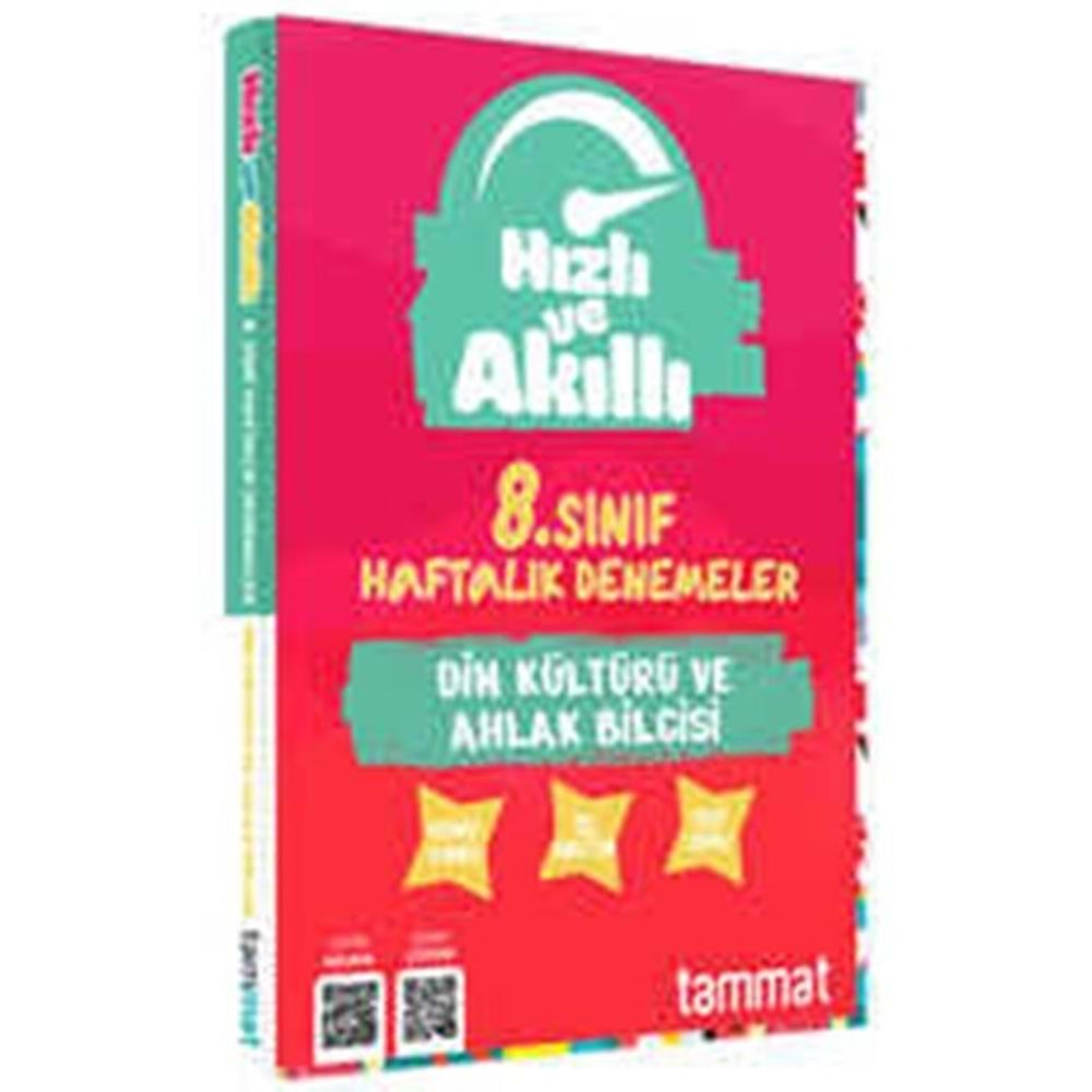 TAMMAT HIZLI VE AKILLI 8.SINIF DİN KÜLTÜRÜ VE AHLAK BİLGİSİ HAFTALIK DENEMELER