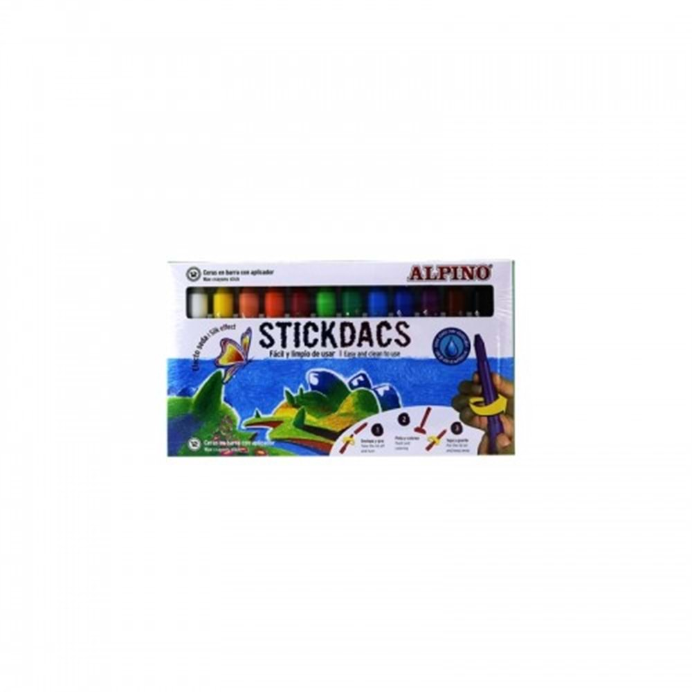 ALPİNO STICKDACS 12 RENK MUM BOYA