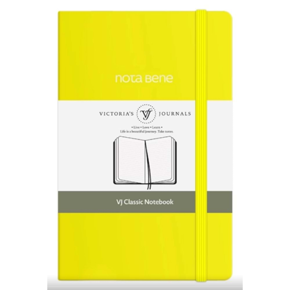 VJ CLASSİC SERT KAPAK 9*14 70 GR 400 SAYFA ÇİZGİLİ DEFTER SARI-123-9241