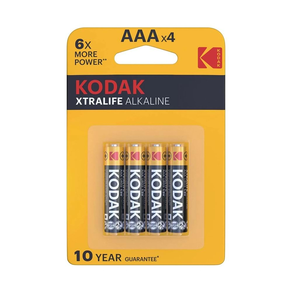 KODAK K3A-4 1.5V XTRALIFE ALKALINE BLİSTER 4 LÜ İNCE PİL-281378