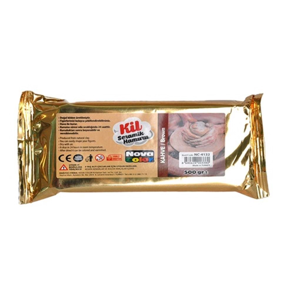 NOVA COLOR SERAMİK HAMURU 500 GR KAHVE-NC-4132