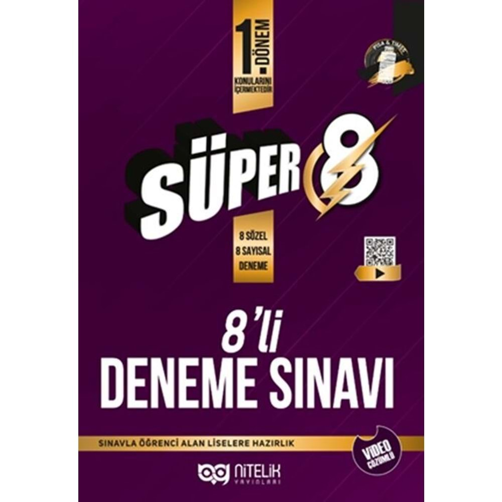 NİTELİK 8.SINIF LGS YENİ NESİL SÜPER 1.DÖNEM 8 Lİ DENEME SINAVI