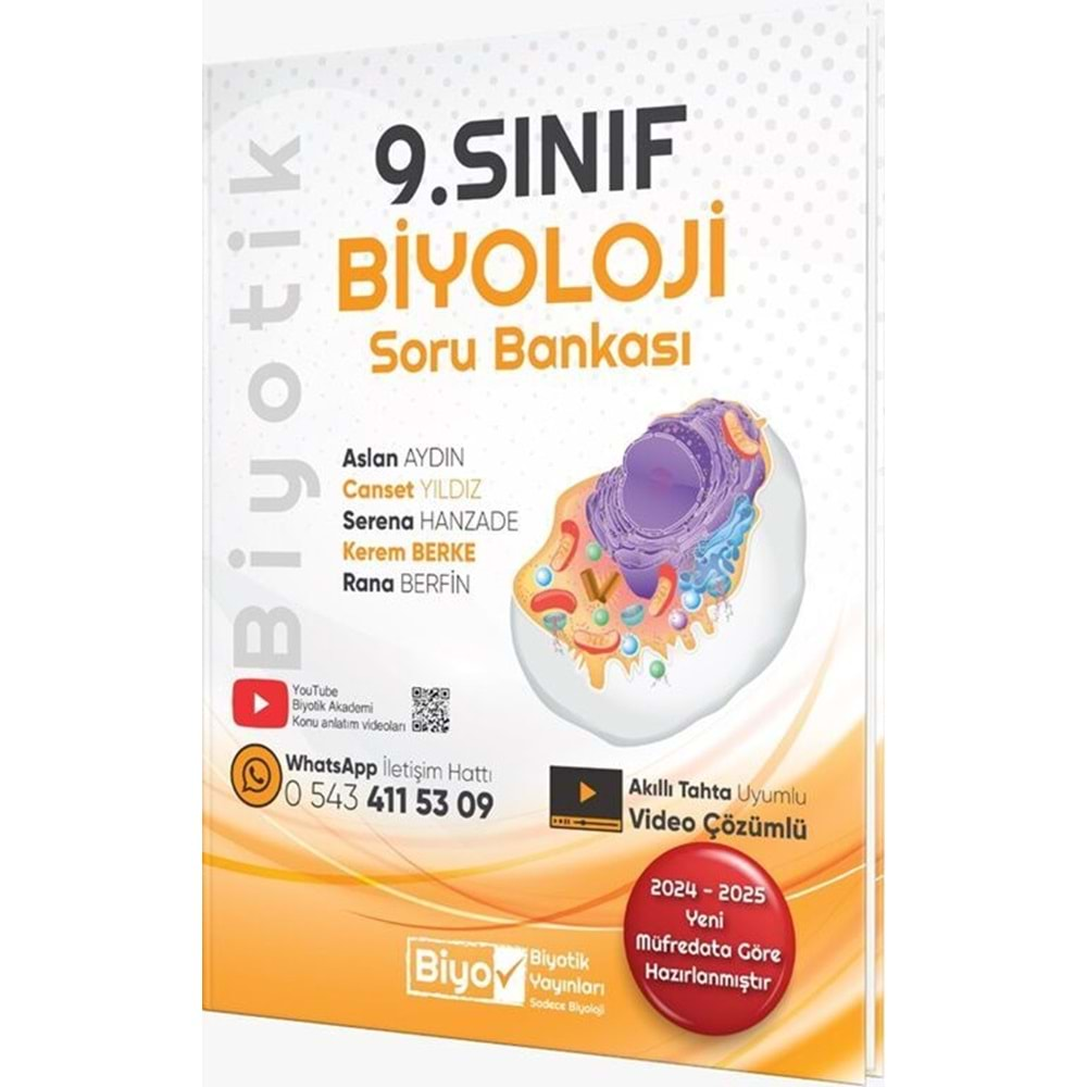 BİYOTİK 9.SINIF BİYOLOJİ SORU BANKASI YENİ-2025