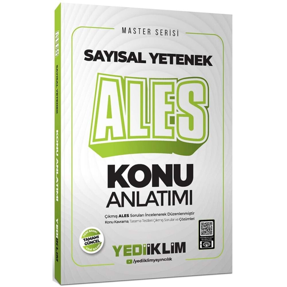 YEDİİKLİM ALES 2025 SAYISAL YETENEK MASTER SERİSİ KONU ANLATIMI