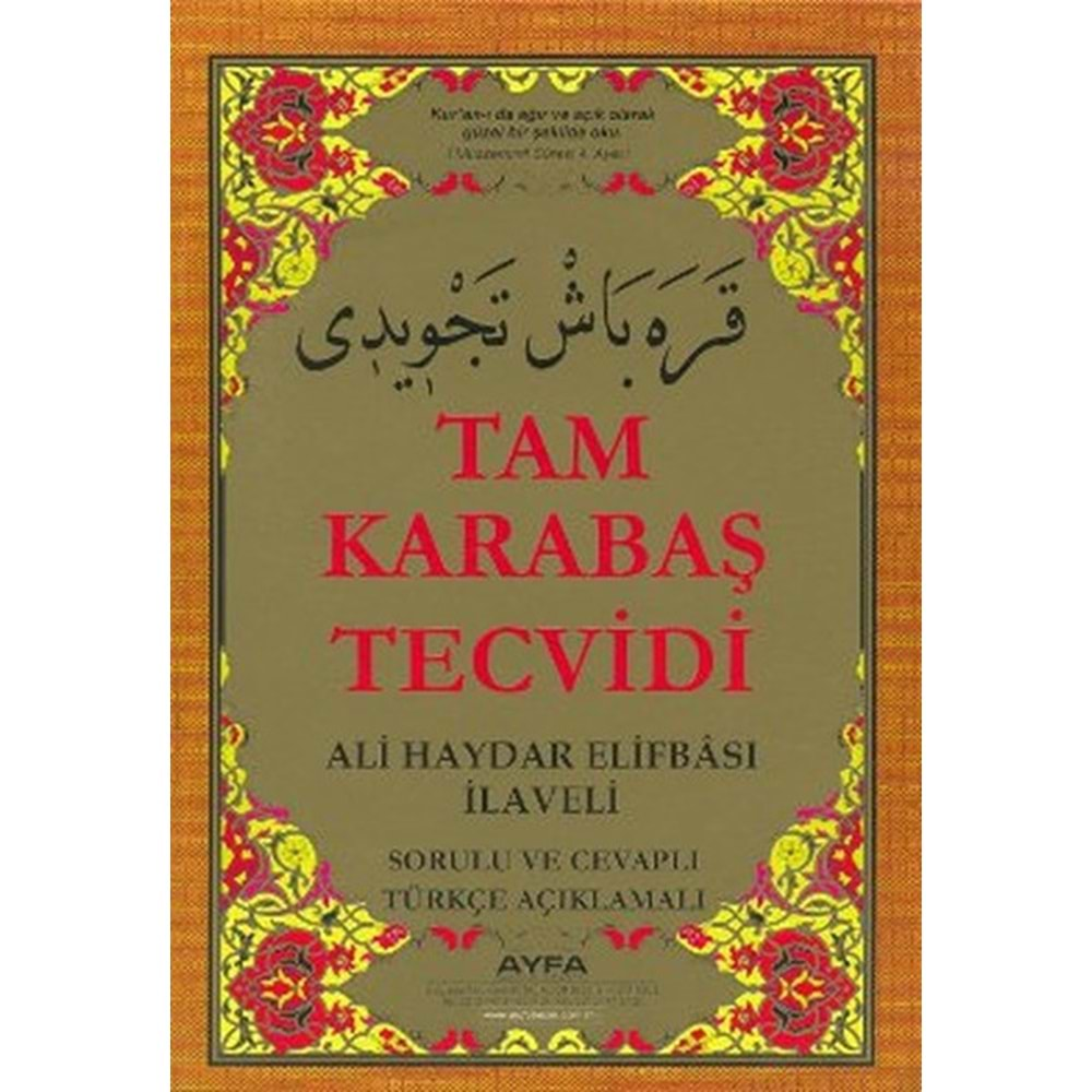 TAM KARABAŞ TECVİDİ- ELİFBA İLAVELİ- AYFA-KOD-046