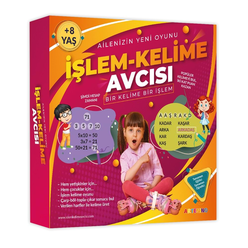 ARTENİNO AİLENİZİN YENİ OYUNU İŞLEM-KELİME AVCISI +8YAŞ