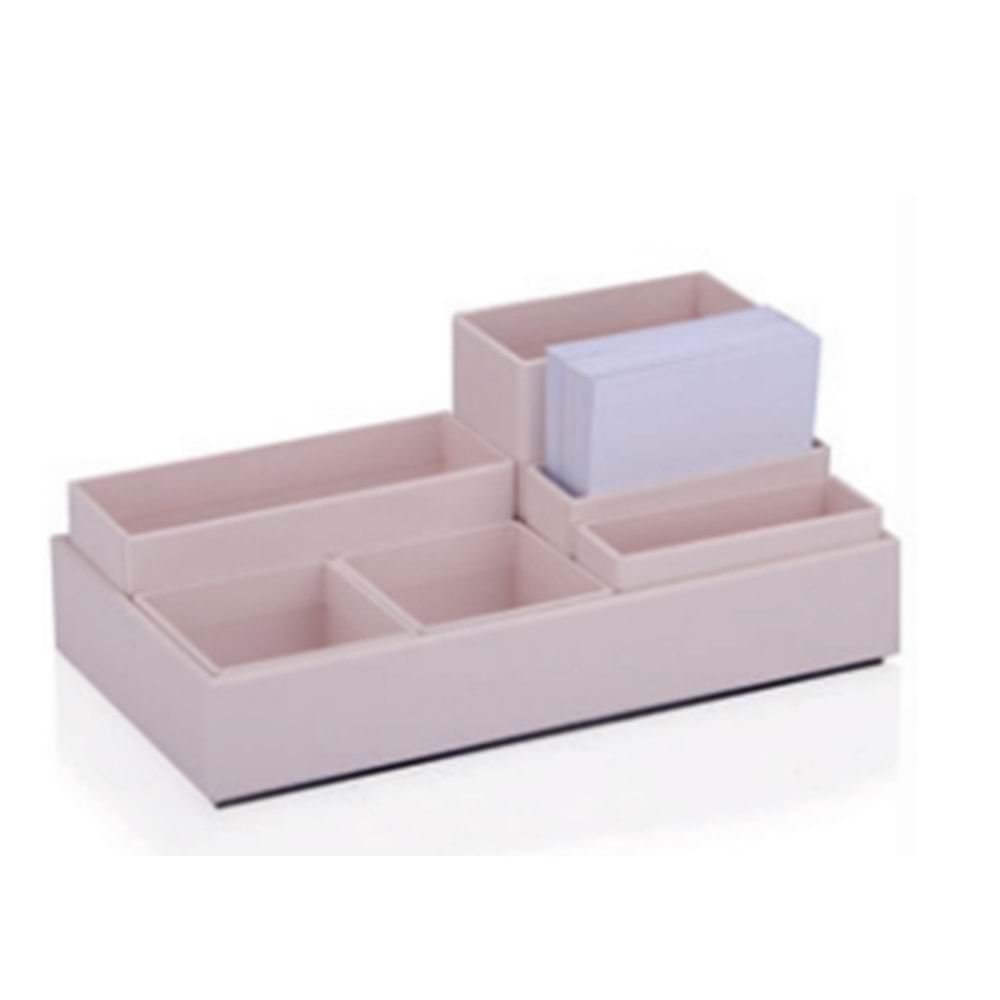 GIPTA PASTEL PINK TRAY MODÜLER MASAÜSTÜ ORGANİZER SET-ORG7525