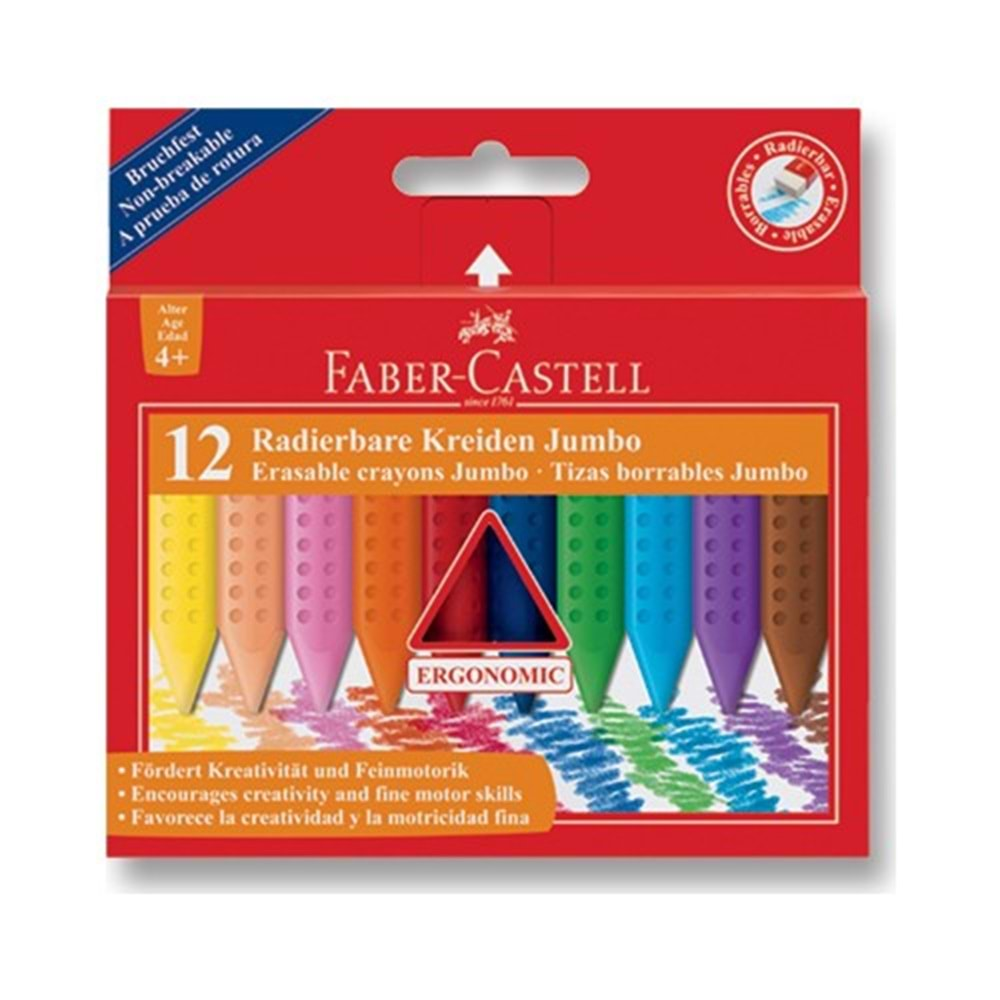 FABER CASTELL GRİP JUMBO 12 Lİ MUM PASTEL BOYA