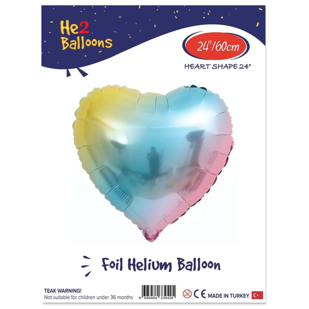 KİKA KALP FOLYO BALON 24 İNÇ RAİNBOW-2006596