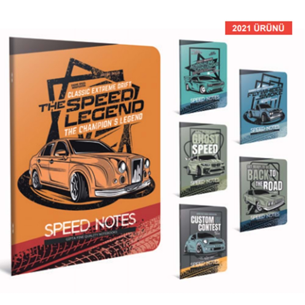 GIPTA SPEED NOTES TEL DKŞ.PP KAPAK DEFTER A4 40 YP.KARELİ-5588