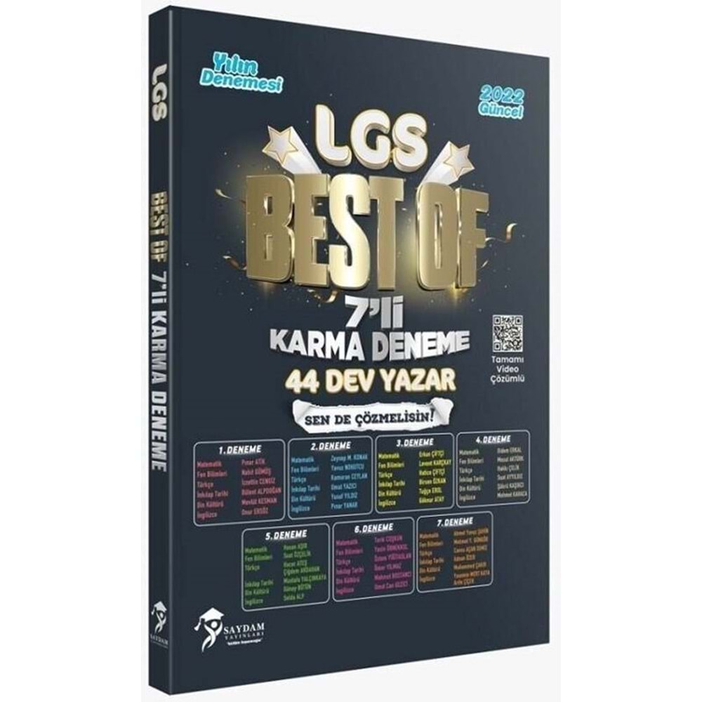 SAYDAM YAYINLARI 8.SINIF LGS BEST OF 7 Lİ KARMA DENEME-2022