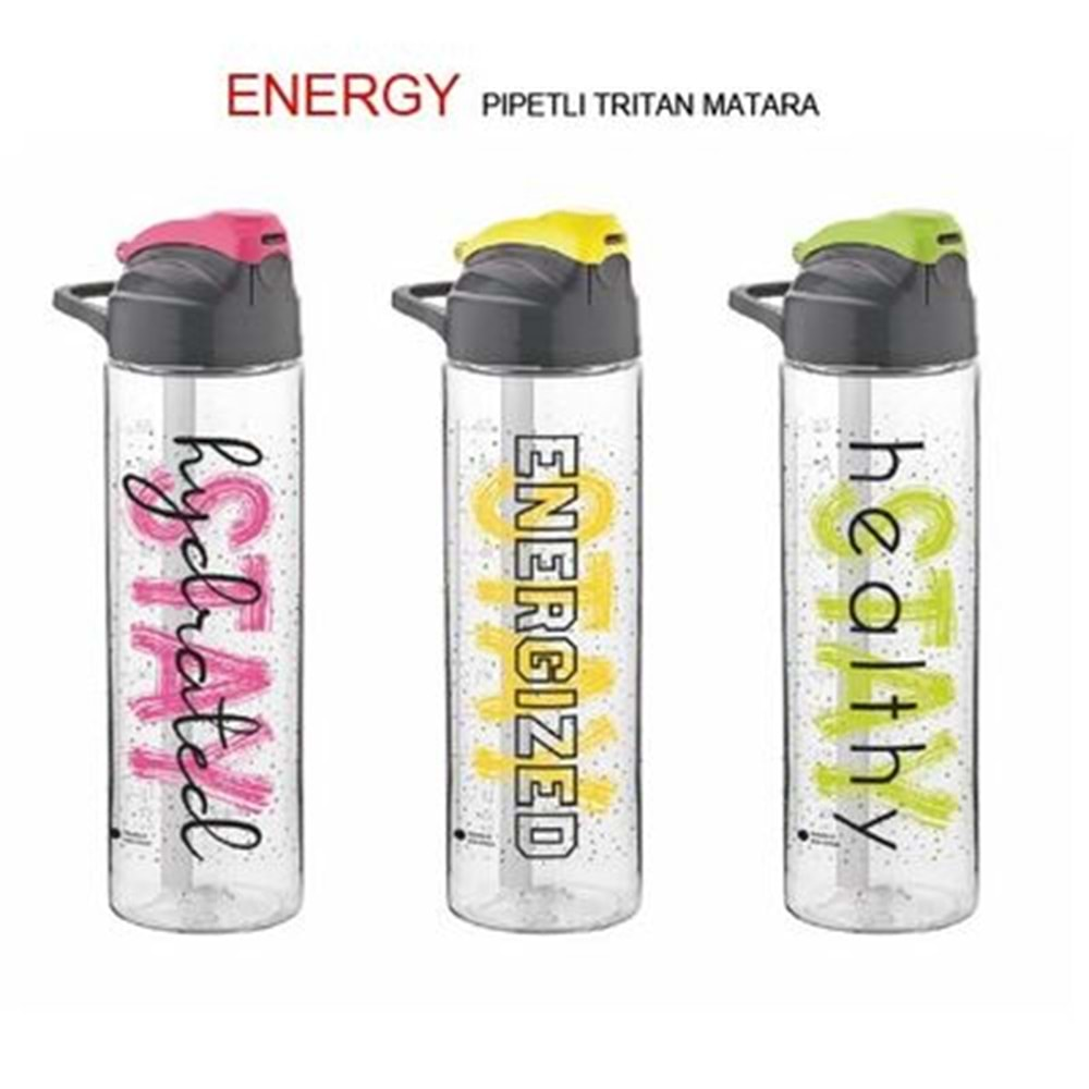 GIPTA ENERGY PİPETLİ 630Cc DESENLİ TRİTAN MATARA