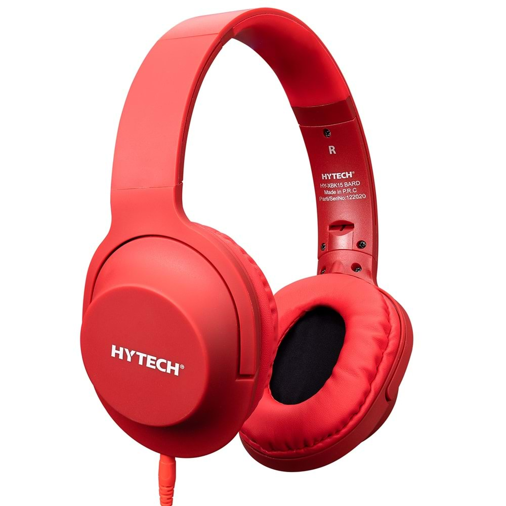 HYTECH HY-K19 REMINOR KIRMIZI 3,5 MM HARİCİ KABLOLU PC TELEFON MİKROFONLU KULAKLIK