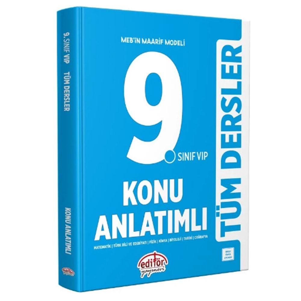 EDİTÖR 9.SINIF VİP TÜM DERSLER KONU ANLATIMLI