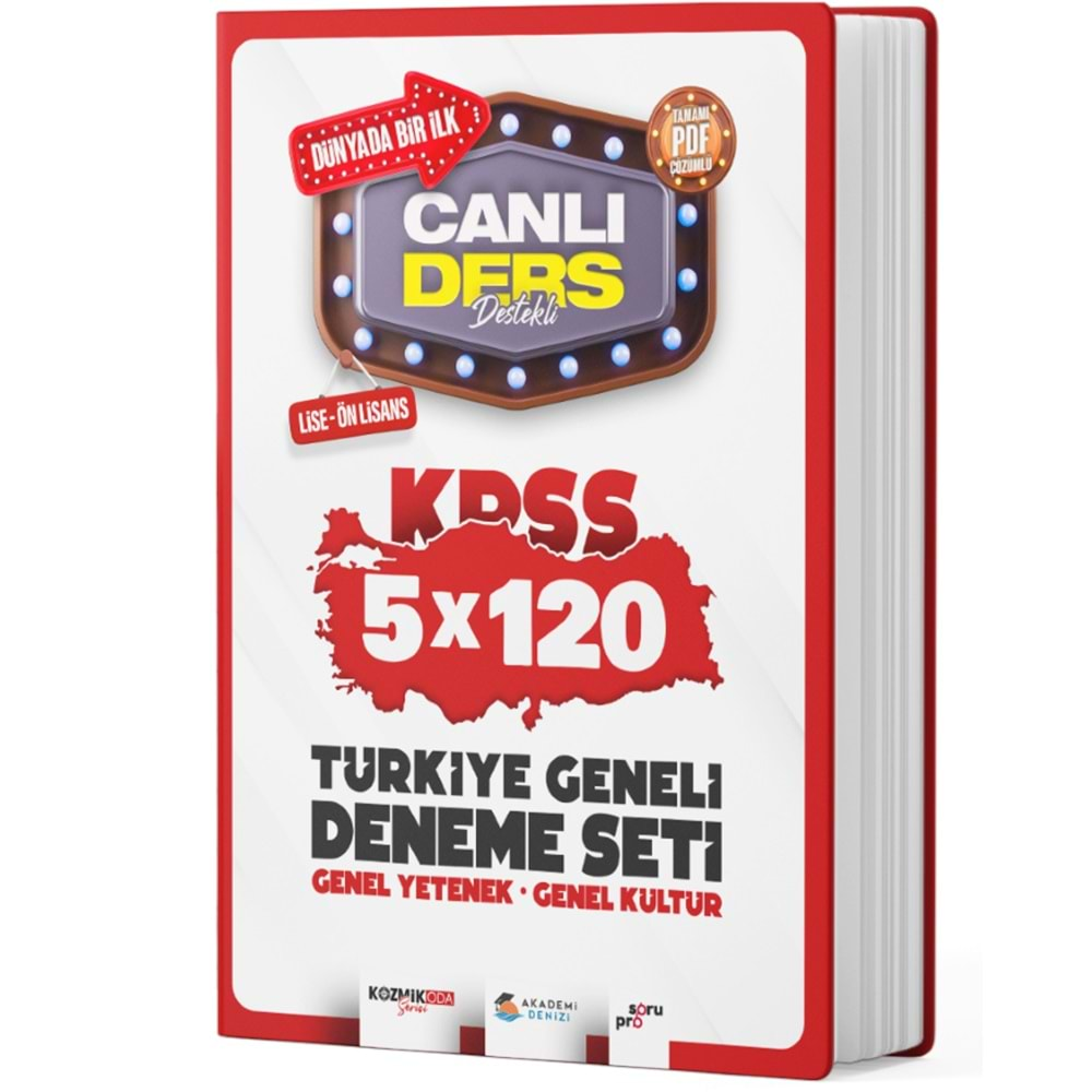 AKADEMİ DENİZİ KPSS GENEL YETENEK-GENEL KÜLTÜR CANLI DERS DESTEKLİ TÜRKİYE GENELİ DENEME-2024