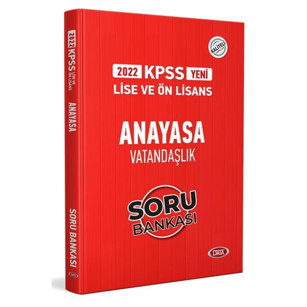 DATA KPSS LİSE VE ÖNLİSANS ANAYASA VATANDAŞLIK SORU BANKASI-2022