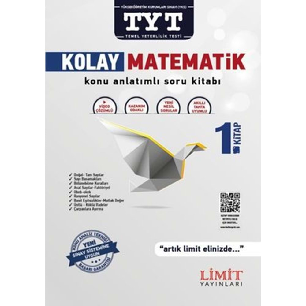 LİMİT TYT KOLAY MATEMATİK 1. KİTAP KONU ANLATIMLI SORU BANKASI