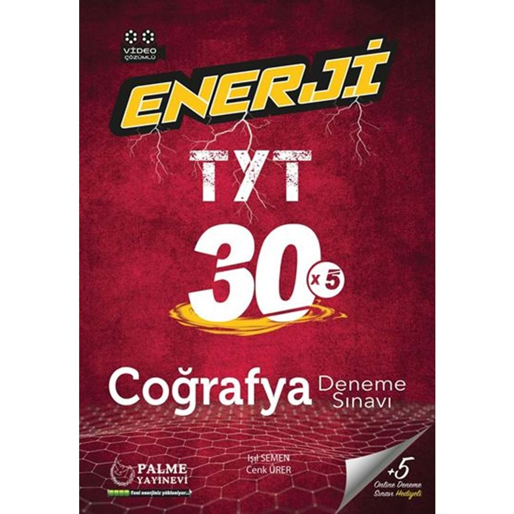 PALME TYT ENERJİ COĞRAFYA 30 DENEME SINAVI