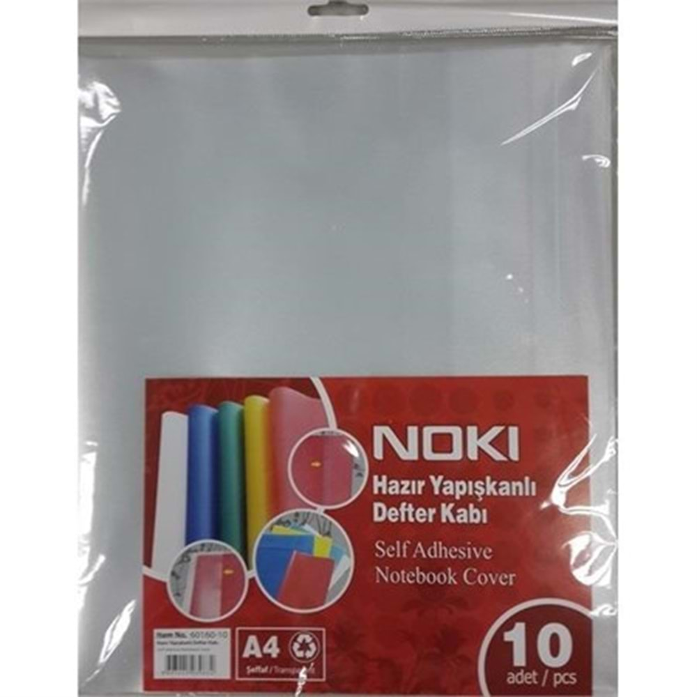 NOKİ A4 HAZIR DEFTER KABI ŞEFFAF 10LU 59160-10