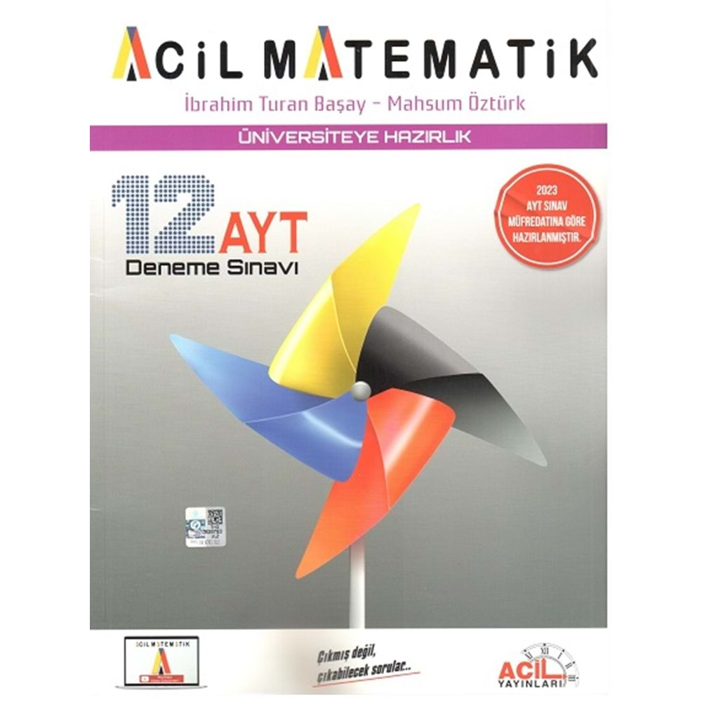 ACİL AYT MATEMATİĞİN İLACI 12 DENEME SINAVI ÖZEL BASKI-2023