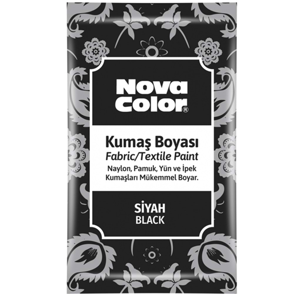 NOVA COLOR KUMAŞ BOYASI TOZ 12 GR SİYAH-NC-904