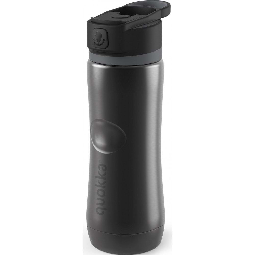 QUOKKA 600 ML STAINLESS STEEL BOTTLE SPRING EBONY