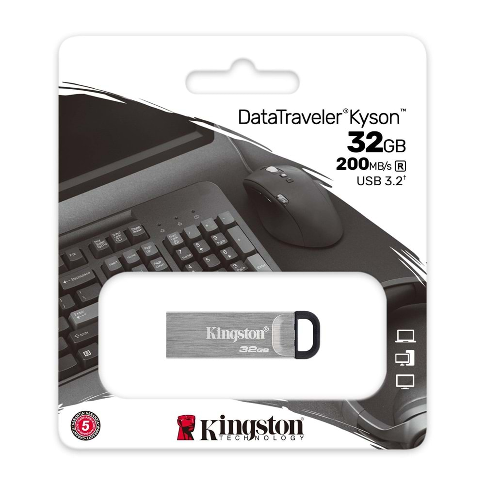 KİNGSTON DTKN/32GB 32GB DATA TRAVELER KYSON 200MB/S METAL USB 3.2 GEN 1 FLASH BELLEK