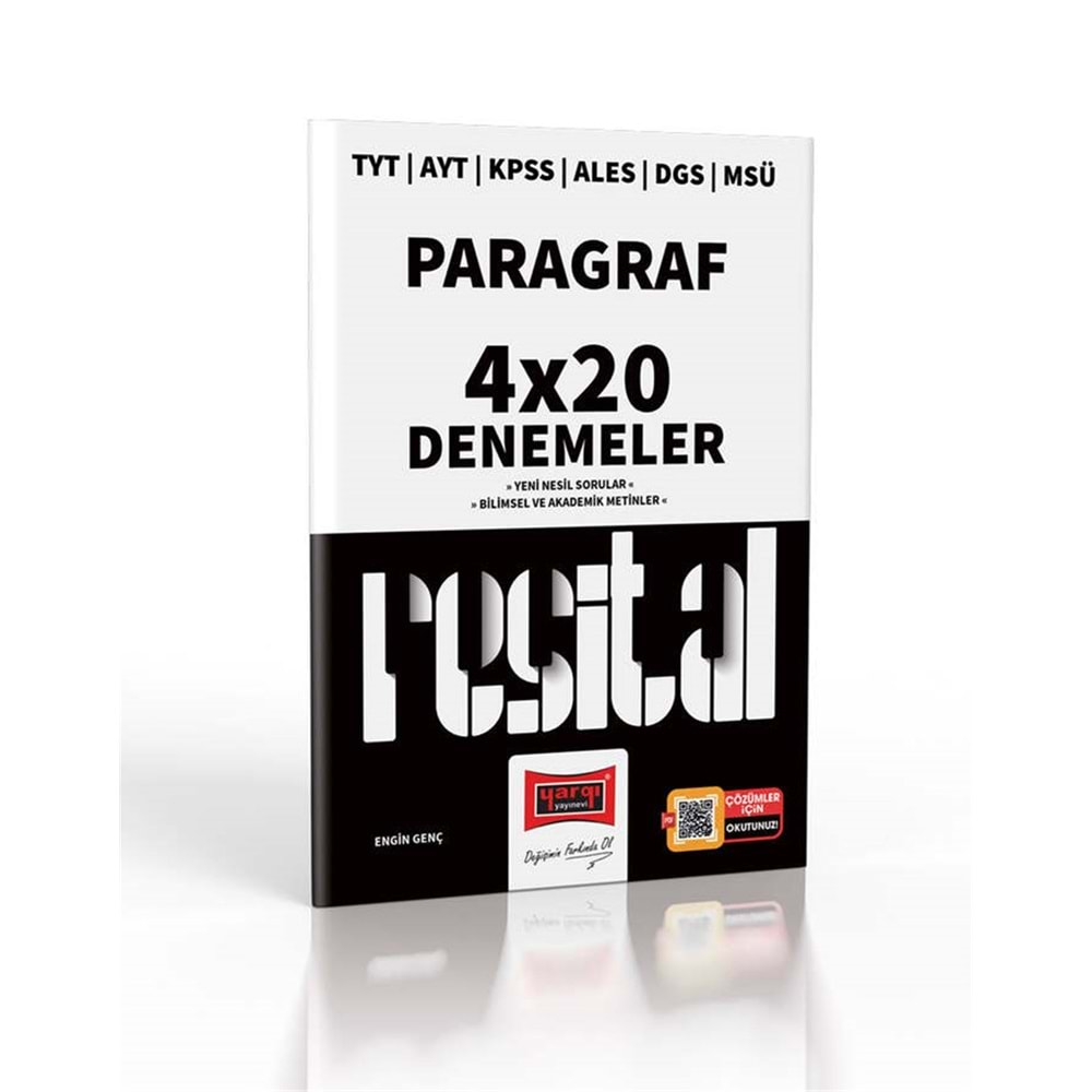 YARGI 2023 TYT AYT KPSS ALES DGS MSÜ RESİTAL SERİSİ PARAGRAF 4*20 DENEME SINAVI