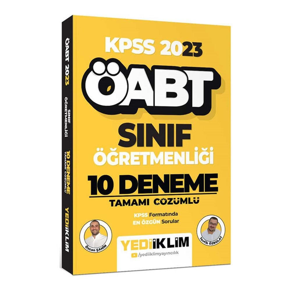 YEDİİKLİM ÖABT 2023 SINIF ÖĞRETMENLİĞİ TAMAMI ÇÖZÜMLÜ 10 DENEME