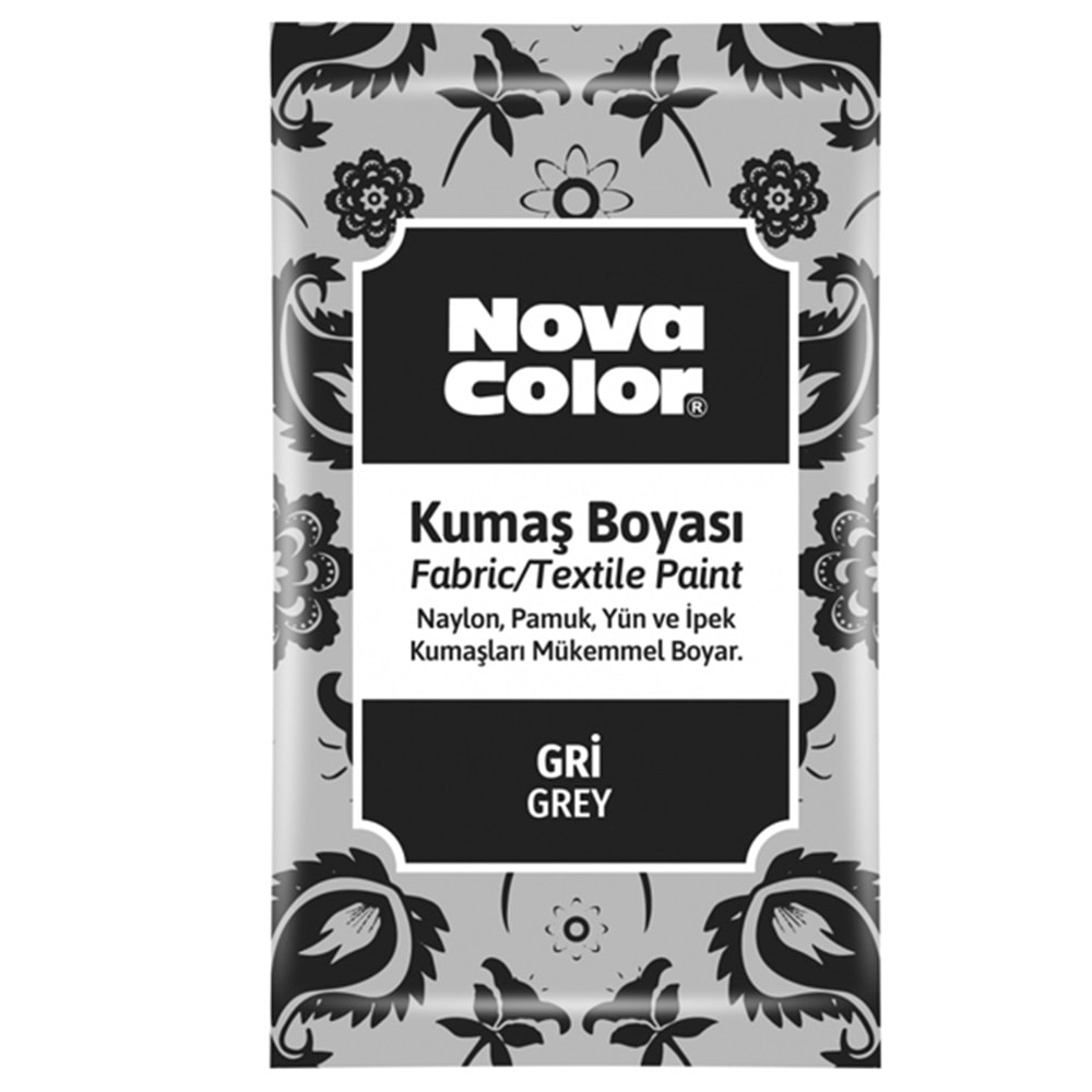 NOVA COLOR KUMAŞ BOYASI TOZ 12 GR GRİ-NC-908