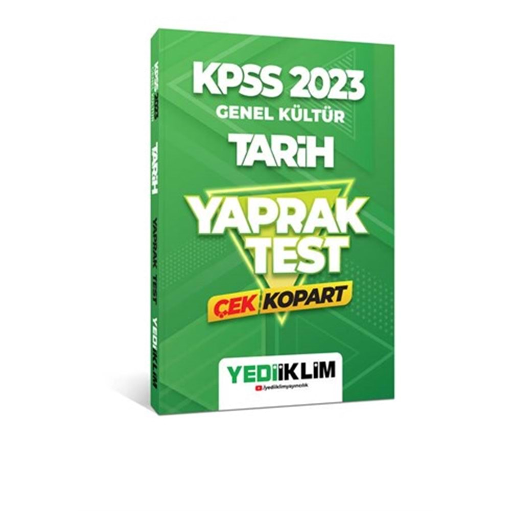 YEDİİKLİM KPSS 2023 GENEL KÜLTÜR TARİH ÇEK KOPART YAPRAK TEST