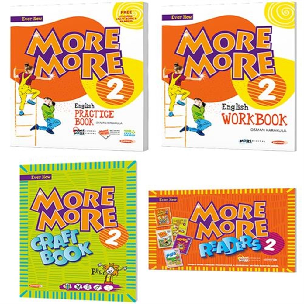 KURMAY MORE&MORE 2.SINIF PRACTICE BOOK+WORKBOOK+HİKAYE SETİ+CRAFT BOOK (4 LÜ SET)