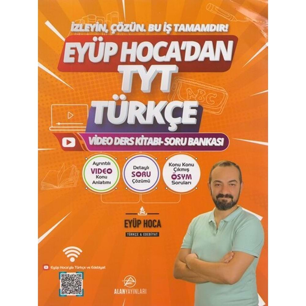 ALAN YAYINLARI EYÜP HOCADAN TYT TÜRKÇE VİDEO DERS KİTABI-SORU BANKASI-2025