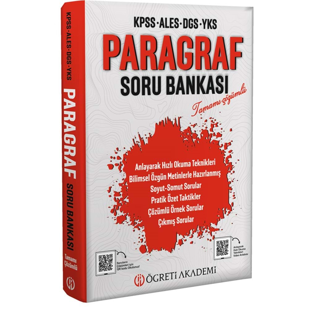 ÖĞRETİ AKADEMİ KPSS-ALES-DGS-YKS PARAGRAF SORU BANKASI-2024