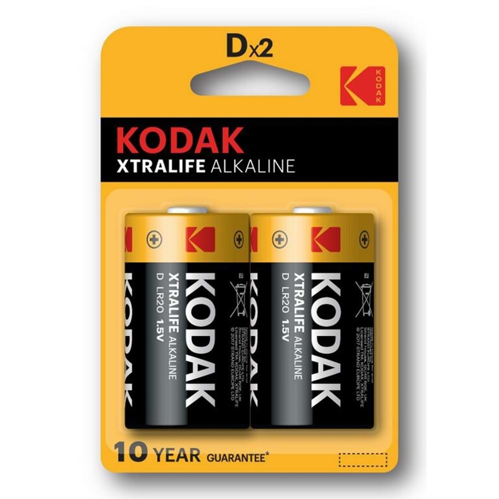 KODAK XTRALIFE ALKALINE DX2 1.5V BÜYÜK PİL 2 Lİ