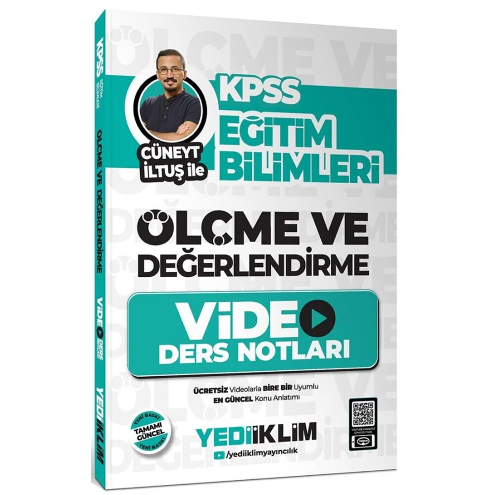 YEDİİKLİM KPSS 2025 EĞİTİM BİLİMLERİ ÖLÇME VE DEĞERLENDİRME CÜNEYT İLTUŞ İLE VİDEO DERS NOTLARI