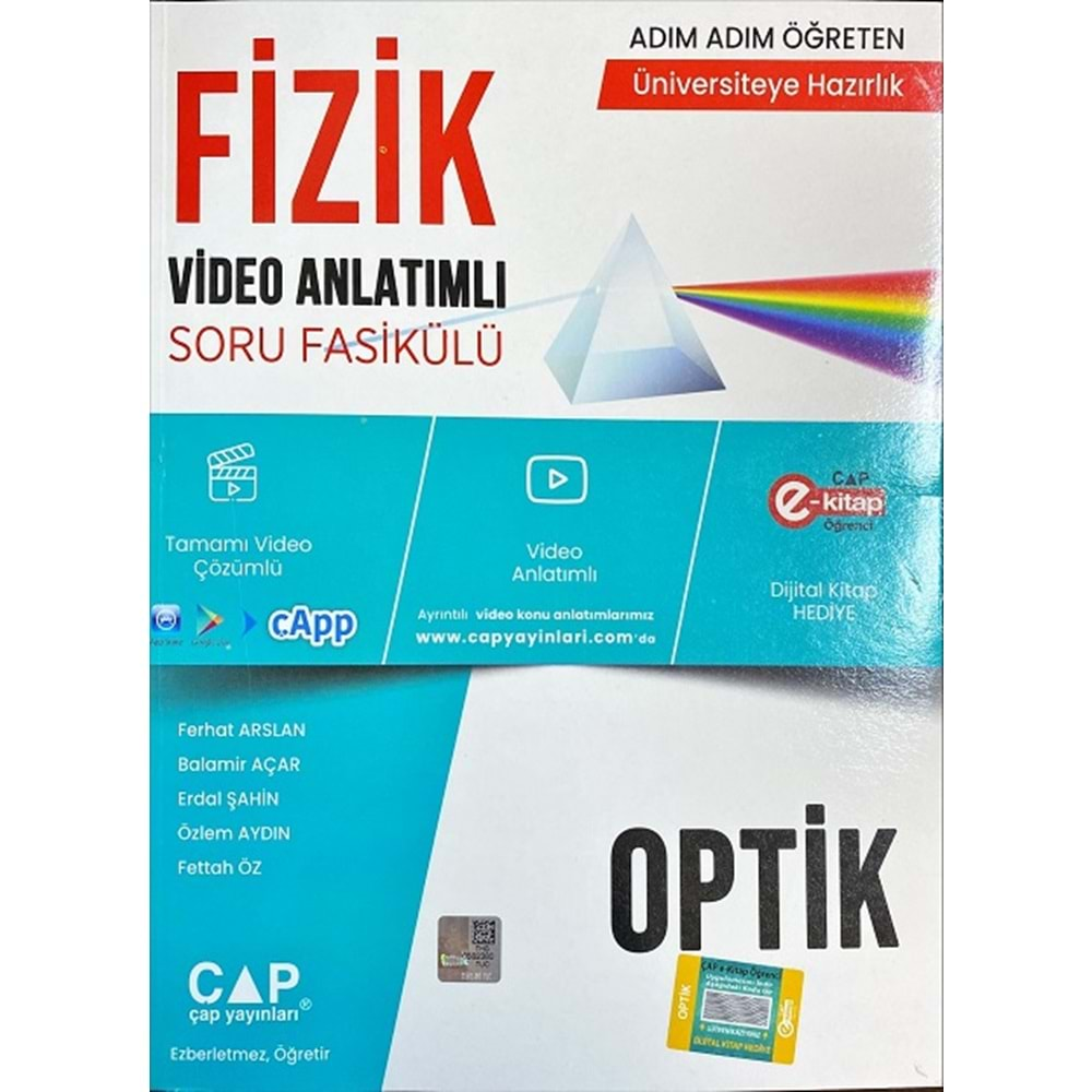 ÇAP FİZİK OPTİK KONU ANLATIMLI SORU BANKASI-2023