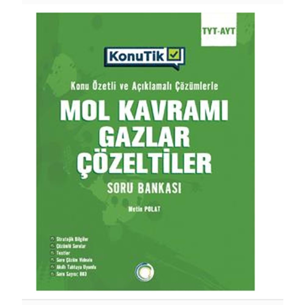 OKYANUS TYT-AYT KonuTik MOL KAVRAMI GAZLAR ÇÖZELTİLER SORU BANKASI