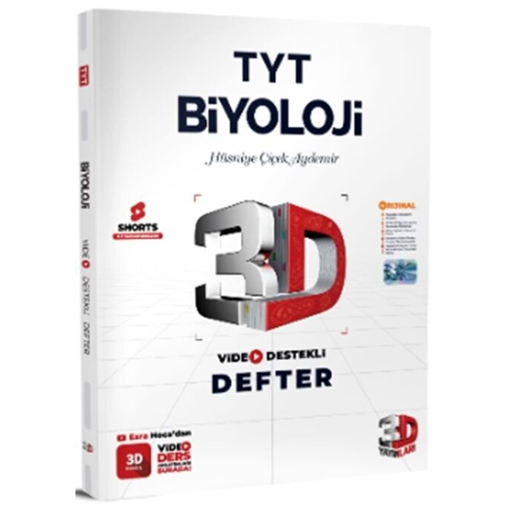 ÇÖZÜM 3D TYT BİYOLOJİ VİDEO DESTEKLİ DEFTER-2025